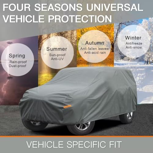 Kayme Heavy Duty Car Cover Custom Fit Ford Bronco 2 Door, Bronco Sport (2020-2025),Waterproof All Weather for Automobiles, Full Car Cover - Sun, Rain & UV Protection - size: 2.Custom Fit Ford Bronco 2 Door