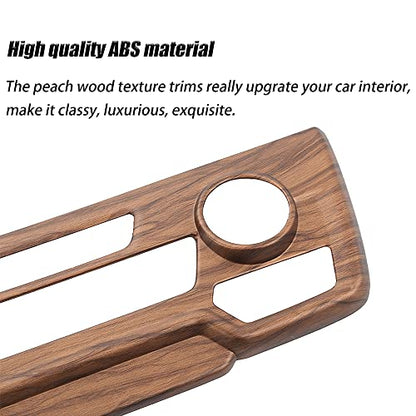 for CRV 2017-2021 Air Conditioning Knob Climate Control Module Panel ABS Peach Wood Grain Center Console CD Panel Cover Trim Sticker for Honda CRV CR-V 2017 2018 2019 2020 2021(Not Fit for LX) - color: Air Conditioning Knob Panel
