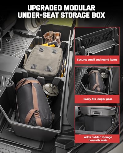 Under Seat Storage for Honda Ridgeline: 2006-2026 Crew Cab, Truck Second-Row Underseat In-Cabin Storage Bin for Ridgeline, Car Accessories Rear Under-Seat Organizer Tool Box for Ridgeline(w/ Mesh Net)