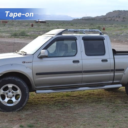 Window Visors Rain Guards for 2000 2001 2002 2003 2004 Nissan Frontier Crew Cab, Out-Channel Window Vent Wind Deflectors Visors Shades for 00 01 02 03 04 Frontier - size: 2000-2004 Nissan Frontier Crew Cab