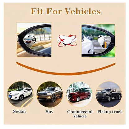 2 Pcs Cars Heart Shaped Blind Spot Mirrors Car,Heart Shaped Wide Angle Convex Rearview Side Mirrors for Enhanced Safety,Car Accessories for Cars Suvs and Trucks