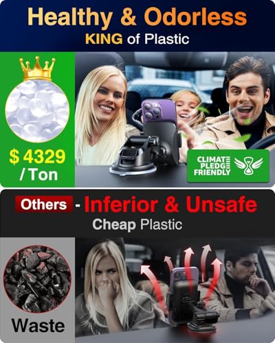 VANMASS【85+LBS Strongest Suction & Military-Grade Ultimate Car Phone Mount【Patent & Safety Certs】 Cell Phone Holder for Dash Windshield Vent for iPhone 17 Pro Max Automobile Accessory Kits,Ink Black - color: Ink Black