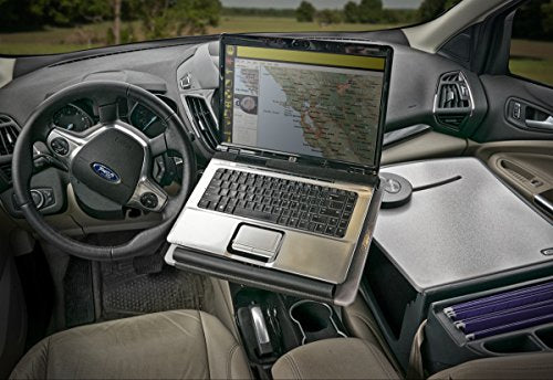 AutoExec Reach Car Desk for Your Vehicle Workstation and Mobile Office, Front Seat, with 400 watt Power Inverter - color: Grey, style: 400 watt Power Inverter