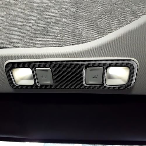 Car Rear Reading Light Sticker Carbon Fiber Decal Cover Interior Trim for Chevrolet Silverado/GMC Sierra 1500 2500HD 3500HD 2014-2018 Accessories - color: Rear Reading Light