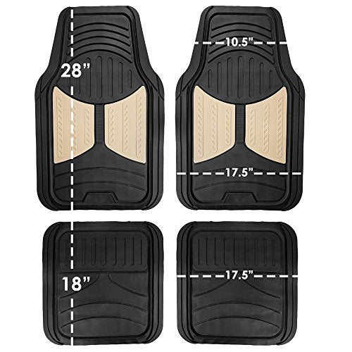 FH Group Automotive Floor Mats Purple Climaproof for All Weather Protection Universal Fit Heavy Duty Rubber fits Most Cars, SUVs, and Trucks, Full Set Trim to Fit Purple - color: Purple /Black, style: Floor Mat Set