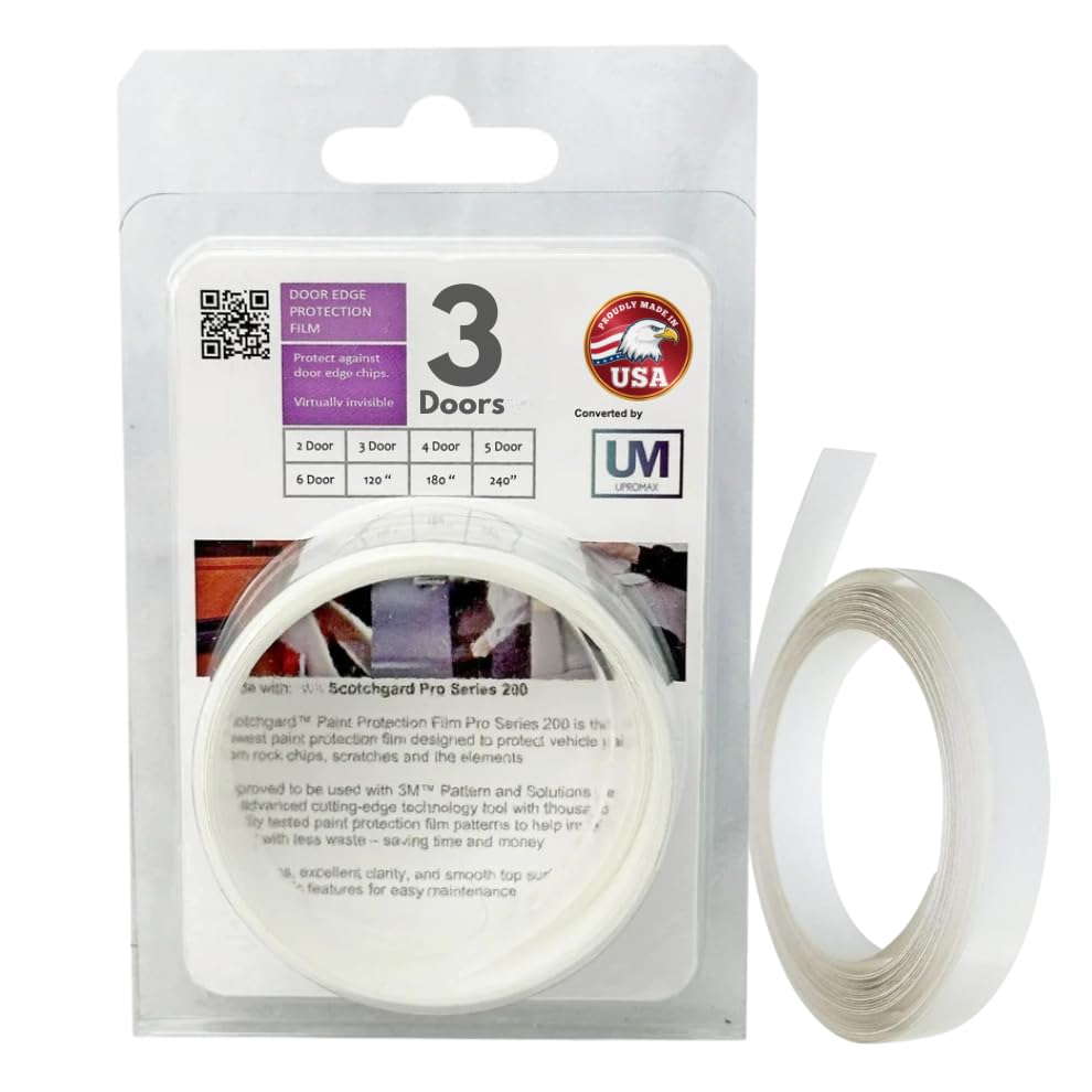 3 Door Edge Upromax Guard Paint Protection Film, Car Door Scotch Guard, PPF Precut, Universal Fit Cars, PPF, Door Protector, Upromax Clear Self-Healing Anti Scratch Guard - size: Door Edge/Clear/3 Doors