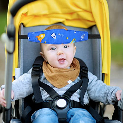 HESTYA 2 Pcs Carseat Head Support Toddler, Stroller Seat Headrest for Sleeping Traveling, Neck Relief Headband Strap for Kids Children Toddler Infant(Space) - color: Space
