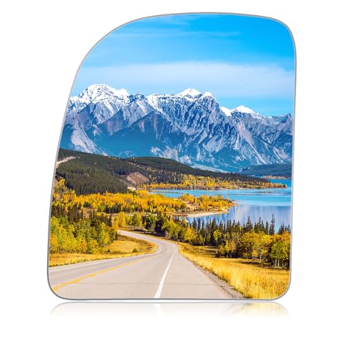 BDFHYK Mirror Glass Replacement Compatible With Ford Econoline 2002-2014, E-Series 2002-2014, F-250/350/450/550 Super Duty 1999-2007, Side Exterior Mirror Glass (Left Upper Side) - size: Left Driver Side, style: 2002-2014 E-Series