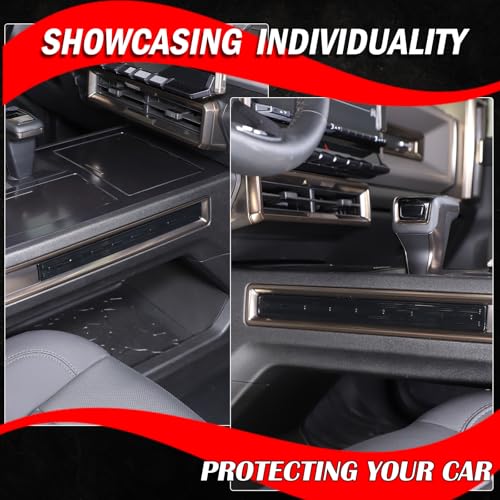 for Hummer EV Accessories Center Console Gear Shift Control Panel Side Cover Frame Compatible with 2022-2024 2025+ Hummer EV SUV Truck Gear Control Panel Side Strip Interior (Piano Black) - color: Piano Black