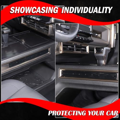 for Hummer EV Accessories Center Console Gear Shift Control Panel Side Cover Frame Compatible with 2022-2024 2025+ Hummer EV SUV Truck Gear Control Panel Side Strip Interior (Piano Black) - color: Piano Black