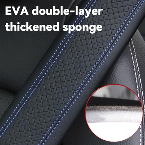 2PCS Car Seat Belt Cover, Soft Shoulder Strap Covers Harness Pads, Safety Leather Seatbelt Comfort Driving Cushion Protect Your Shoulder and Neck Universal for Car, SUV,Truck (Black/Blue) - color: Black/Blue