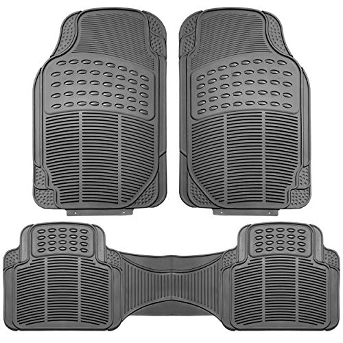FH Group Car Floor Mats - Heavy-Duty Rubber Floor Mats for Cars, Universal Fit Full Set, Trimmable Automotive Floor Mats, ClimaProof Floor Mats For Most Sedan, SUV, Truck Floor Mats Gray - color: Gray, style: Full Set 3 PCS