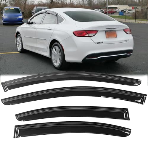 94997 Sunproof Waterproof Side Window Wind Deflector Window Visor fit for 2015-2017 Chrysler 200, 4pcs Protective Replacements Rain Guards Set - size: 2015-2017 Chrysler 200