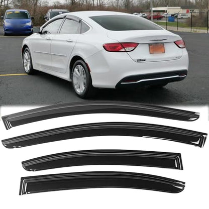 94997 Sunproof Waterproof Side Window Wind Deflector Window Visor fit for 2015-2017 Chrysler 200, 4pcs Protective Replacements Rain Guards Set - size: 2015-2017 Chrysler 200