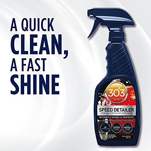 303 Products Speed Detailer - For All Exterior Automotive Surfaces - Instantly Shines And Protects Paint - Cleans Between Washes - UV Protection, 16 fl. oz. (30216CSR) Packaging May Vary - size: 16 Fl Oz (Pack of 1)