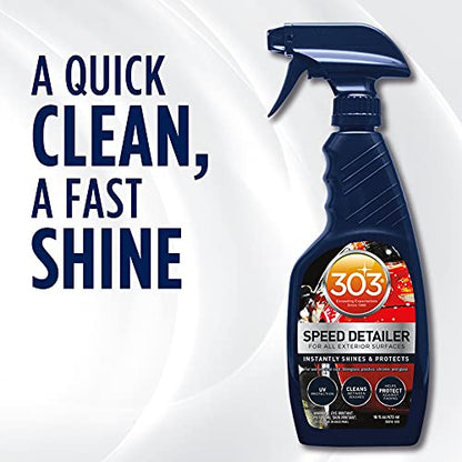 303 Products Speed Detailer - For All Exterior Automotive Surfaces - Instantly Shines And Protects Paint - Cleans Between Washes - UV Protection, 16 fl. oz. (30216CSR) Packaging May Vary - size: 16 Fl Oz (Pack of 1)