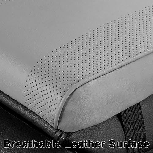 SEG Direct Car Center Console Cover, Breathable Leather Auto Armrest Cover, Memory Foam Arm Rest Cushion, Universal Car Seat Box Cover Car Interior Accessories, Gray - color: Gray Leather