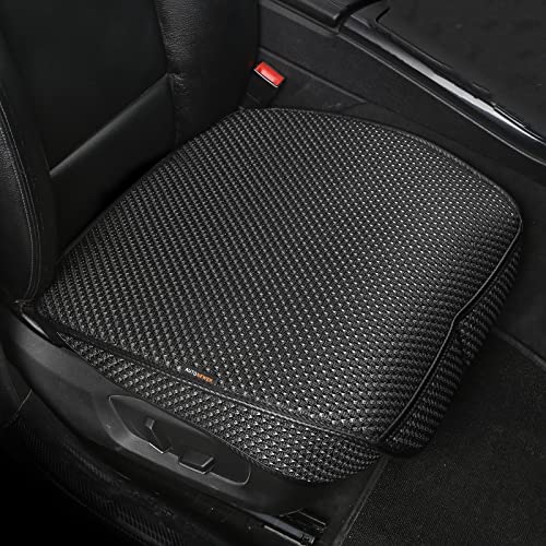 Auto Newer 2 PCS Breathable Universal Four Seasons Car Seat Covers，Luxury Car Seat Cushion，Protectors for Front Seat Bottoms,Compatible with 95% Vehicles， Fit for Cars Truck SUV or Vans(Black+Grey) - color: Black+Grey-2PCS