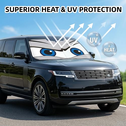 Upgraded Car Windshield Sun Shade Umbrella, Car Shade Front Windshield Sun Shade, Foldable Umbrella for Block UV Rays & Sun Heat Protection, 57"X31" - color: Grey