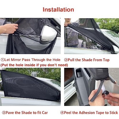 2Pack Front Car Window Screen Mesh Cover up to 40", Sunshade Anti-UV Rays, Privacy Shade Car Camping Net for Ventilation - size: Front Window 40" Max