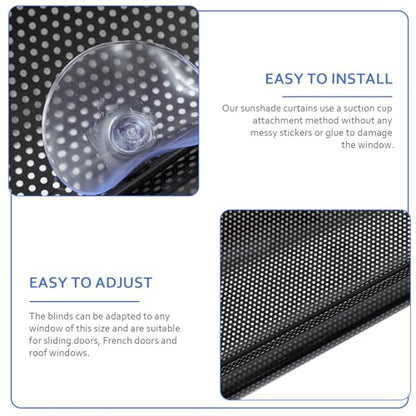 PATKAW (1 Pcs) Window Blinds, Blackout Shades No Drill, Suction Cup Temporary Roller Blind, Light Blocking Window Cover for Bedroom, Office, Nursery, Home Privacy, Travel, Rv and Car - size: 125.00X50.00X1.00CM