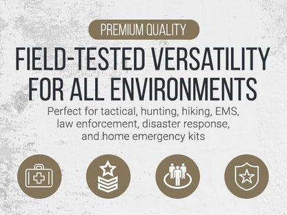 Military-Grade Tactical Combat Tourniquet - Severe Bleeding Control (Black) | Rapid One-Hand Application, Time-Stamped – First Aid, EMS, Law Enforcement, Civilian, Outdoor Survival