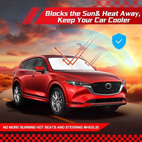 ARISMOTOR Windshield Sun Shade for Mazda CX5 2017-2025 2026, Custom Fit Foldable Front Window Sunshade Sun Visor Protector, Block UV Rays Keep Your Car Cooler - size: for Mazda CX5 2017-2025