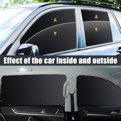 ZATOOTO 4 Pack Car Privacy Curtains, Full Blackout Car Window Shades, Universal Fit for Most Cars, Great for Travel, Camp, Privacy - size: Blackout-4pcs