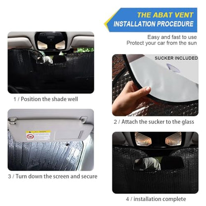 Windshield Sun Shade Highland Cattle Cow Mountain Front Window Block UV Shades Visor Reflective Retractable for Car SUV Trucks - color: F008