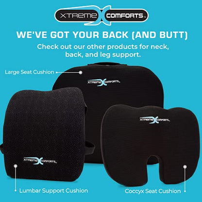 Xtreme Comforts Seat Cushion, Tailbone Relaxer - Coccyx Cushion for Tailbone Pain Desk, Wheelchair & Car Use - Back Support Pillow for Chair