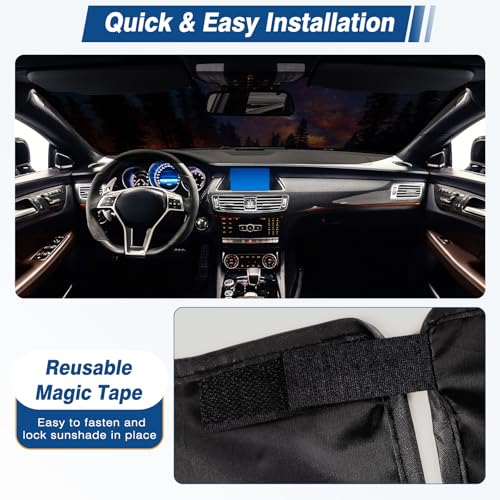 Car Windshield Sun Shade - Reflector Sunshade Offers Ultimate Protection for Car Interior, Cool Reflective Sun Blocker Fits Small Sedans, Mini SUVs - color: Starry Purple Sky