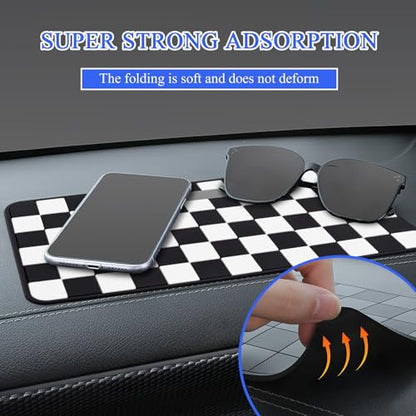 Wuyaoyao 2PCS Car Dashboard Anti Slip Mat, 12.2"×8.3" Non-Slip Dashboard Sticky Pad, PVC Car Dash Gripping Mat, Multifunctional Auto Grip Mat for Phones Sunglasses Keys Electronic Devices (White) - color: White