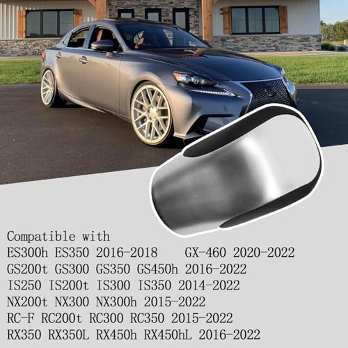 Compatible with Lexus ES GS GX is NX RC RX 200t 300 350 3450h 450hL 350L ABS Black Leather Silver Chrome Automatic Gear Shift Knob Lever Replace - color: Black Silver