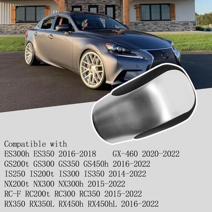 Compatible with Lexus ES GS GX is NX RC RX 200t 300 350 3450h 450hL 350L ABS Black Leather Silver Chrome Automatic Gear Shift Knob Lever Replace - color: Black Silver