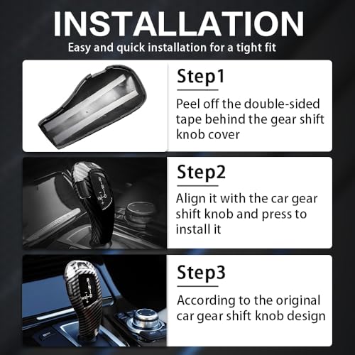 Car Gear Shift Knob Cover Carbon Fiber Grain Interior Trim Protector Accessories for BMW F06 F07 F10 F18 F20 F21 F22 F23 F30 F31 F32 F34 F35 X3 X4 X5 X6 1 2 3 4 5 Series GT(2010-2019) - size: BMW-2PCS