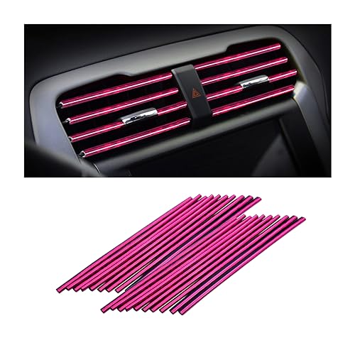 Osilly 20 Pcs Car Air Conditioner Outlet Decoration Strip, Decorative Trim for Auto Air Vent Outlet, Waterproof Automotive Interior Decors for Men Women, Universal for Most Vehicles (Ice Rose Red) - color: Ice Rose Red