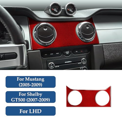 Car Center Air Outlet Vents Sticker Carbon Fiber Decal for Ford Mustang GT Shelby 2005 2006 2007 2008 2009 Accessories - color: Center Air Outlet