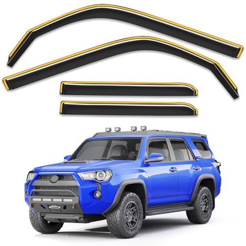 in-Channel Window Rain Guards for 2010-2024 Toyota 4Runner, Extra Durable Window Deflectors, Rain Guards Visors Vent Visors Window Deflector Vent Shades Car Accessories -4 pcs - size: For 2010-2024 Toyota 4Runner