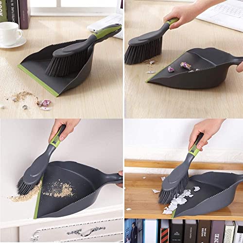 Dust Pan Broom Dustpan Brush - Dust Pans with Brush, Hand Broom and Dustpan Set, Handheld Broom and Dustpan Set, Used to Clean Floors, Tables, Animal Cages, PET Fiber Bristles (3pcs) - size: 3set