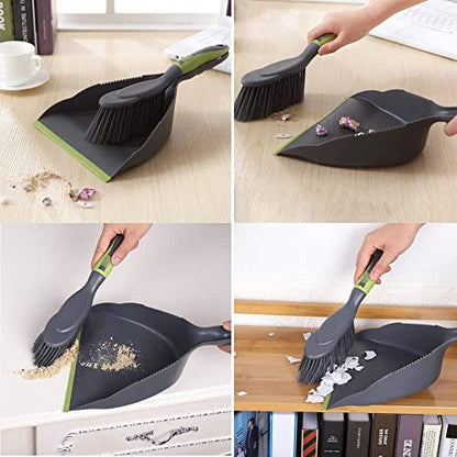 Dust Pan Broom Dustpan Brush - Dust Pans with Brush, Hand Broom and Dustpan Set, Handheld Broom and Dustpan Set, Used to Clean Floors, Tables, Animal Cages, PET Fiber Bristles (3pcs) - size: 3set