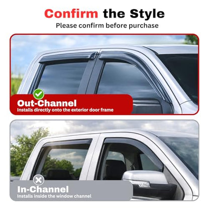 KPY Rain Guards Fit for 2005-2010 Jeep Grand Cherokee, Out-Channel Window Visors Vent Wind Deflectors 4PC, Car Accessories for 05-10 Grand Cherokee - size: 2005-2010 Grand Cherokee