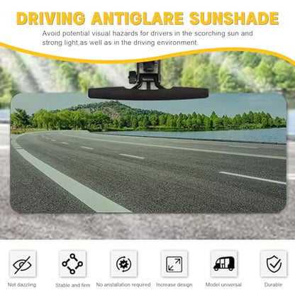 2 Pack Universal Car Sunshield Panel with Anti-Glare Polarized Lenses & UV Blocking - Windshield Glare Eliminator for Safe Driving - color: 2pcs
