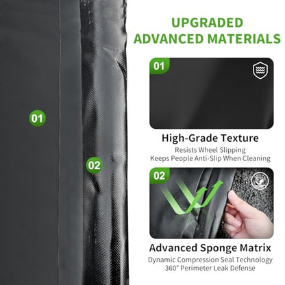 HAFIDI® Garage Floor Mat(7'9" x 16') Heavy Duty PVC Under 1.2" Raised Car Containment Mat Waterproof Oil-Proof Non-Slip Against Snow Rain Mud All-Weather Easy to Clean - size: 7.9 x 16 FT Mats