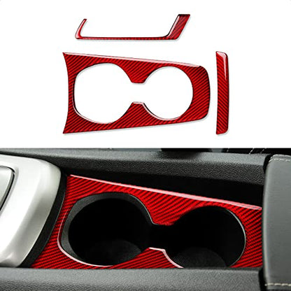 Car Water Cup Holder Sticker Carbon Fiber Decal Interior Trim for Chevrolet Camaro 2010 2011 2012 2013 2014 2015 Accessories - color: Water Cup Holder