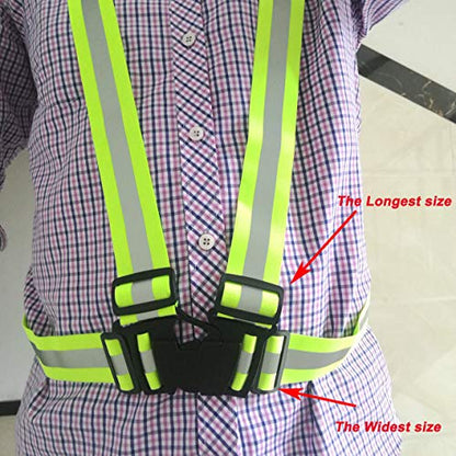 zojo Reflective Vest | Lightweight, Adjustable | Safety & High Visibility for Running,Fits Outdoor Cloth Pack of 10, Neon Yellow - color: 10pcs-neon Yellow