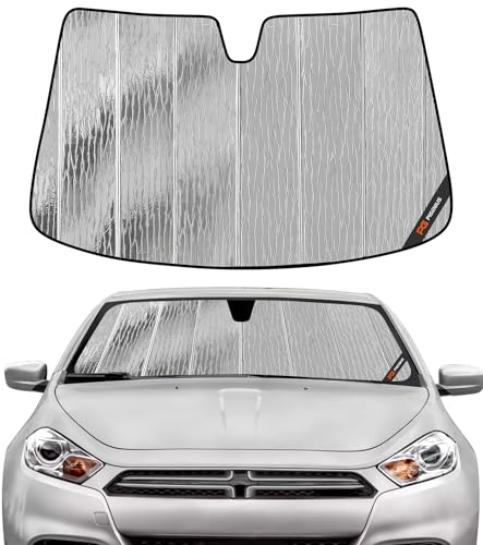 Pigenius Windshield Sun Shade for Dodge Dart 2013-2016 Front Window Sunshade - AstraGuard - color: Silver, size: 2013-2016 Dart