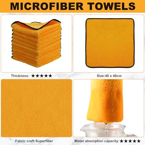 Tallew 80 Pcs Microfiber Towels:16"x16" Microfiber Drying Towels Bulk Micro Fiber Car Cleaning Cloth for Cars Drying Washing Polishing Office Windows Cleaning Household Supplies (Yellow) - color: Yellow