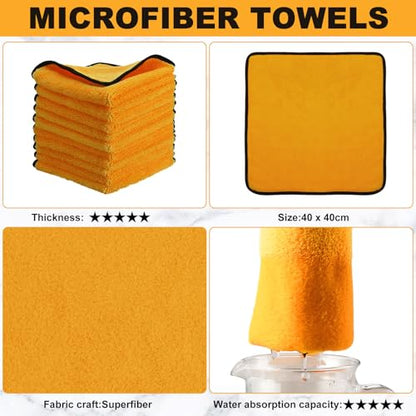 Tallew 80 Pcs Microfiber Towels:16"x16" Microfiber Drying Towels Bulk Micro Fiber Car Cleaning Cloth for Cars Drying Washing Polishing Office Windows Cleaning Household Supplies (Yellow) - color: Yellow
