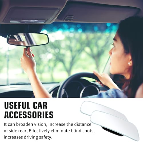 2 Pcs Frameless Blind Spot Mirrors for car, Universal Rear, Wide Angle Blind Spot Eliminator with Box Packaging, Glass Convex Rear View Mirrors for Cars, SUVs, and Trucks (Black)