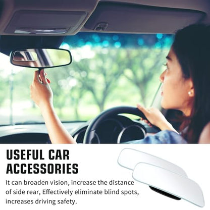 2 Pcs Frameless Blind Spot Mirrors for car, Universal Rear, Wide Angle Blind Spot Eliminator with Box Packaging, Glass Convex Rear View Mirrors for Cars, SUVs, and Trucks (Black)